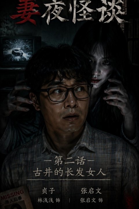 妻夜怪谈 古井的长发女人海报