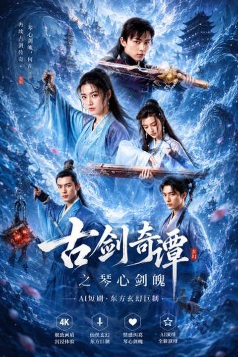 AI魔改 古剑奇谭之琴心剑魄 绝色剑客激情交锋 武侠江湖高能反差海报